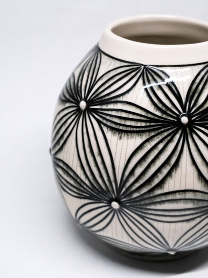 Carved Vase - Black inlay