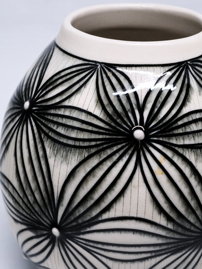 Carved Vase - Black inlay